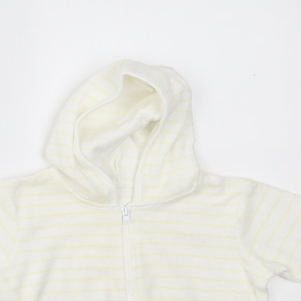 George Baby White Striped  Full Zip Jumper Size 3-6 Months