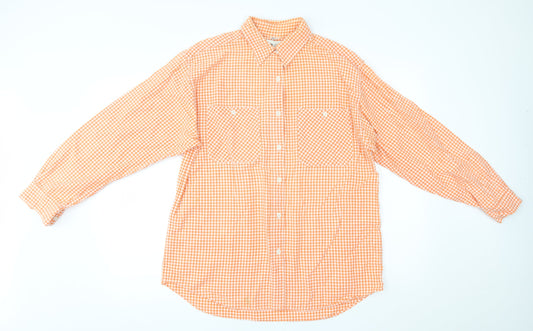 New Look Mens Orange Check   Button-Up Size L