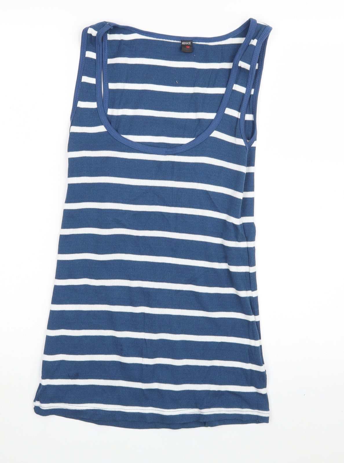 Seduce Womens Blue Striped  Vest Jumper Size 16