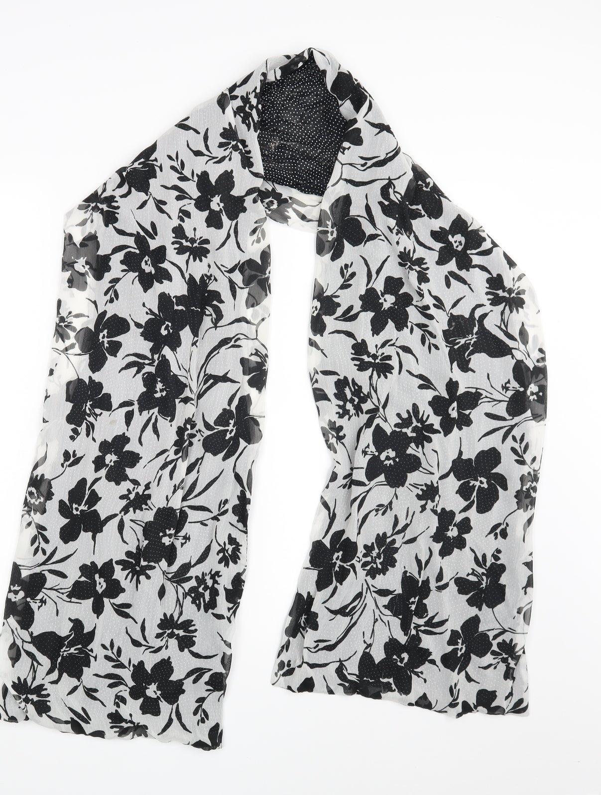 Preworn Womens Grey Floral   Scarf
