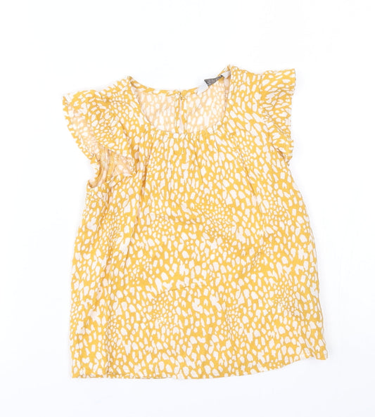 Primakr Girls Yellow Animal Print  Basic Blouse Size 3-4 Years