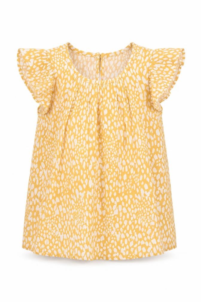 Primakr Girls Yellow Animal Print  Basic Blouse Size 3-4 Years