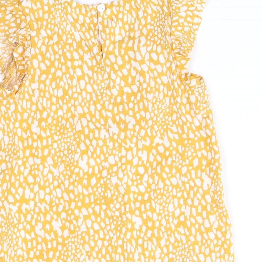 Primakr Girls Yellow Animal Print  Basic Blouse Size 3-4 Years
