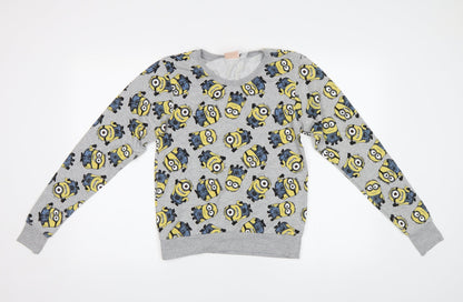Preloved Primark Womens Grey   Pullover Sweatshirt Size XS  - Minions - Front