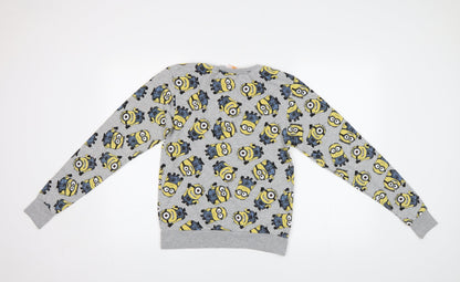 Preloved Primark Womens Grey   Pullover Sweatshirt Size XS  - Minions - Back
