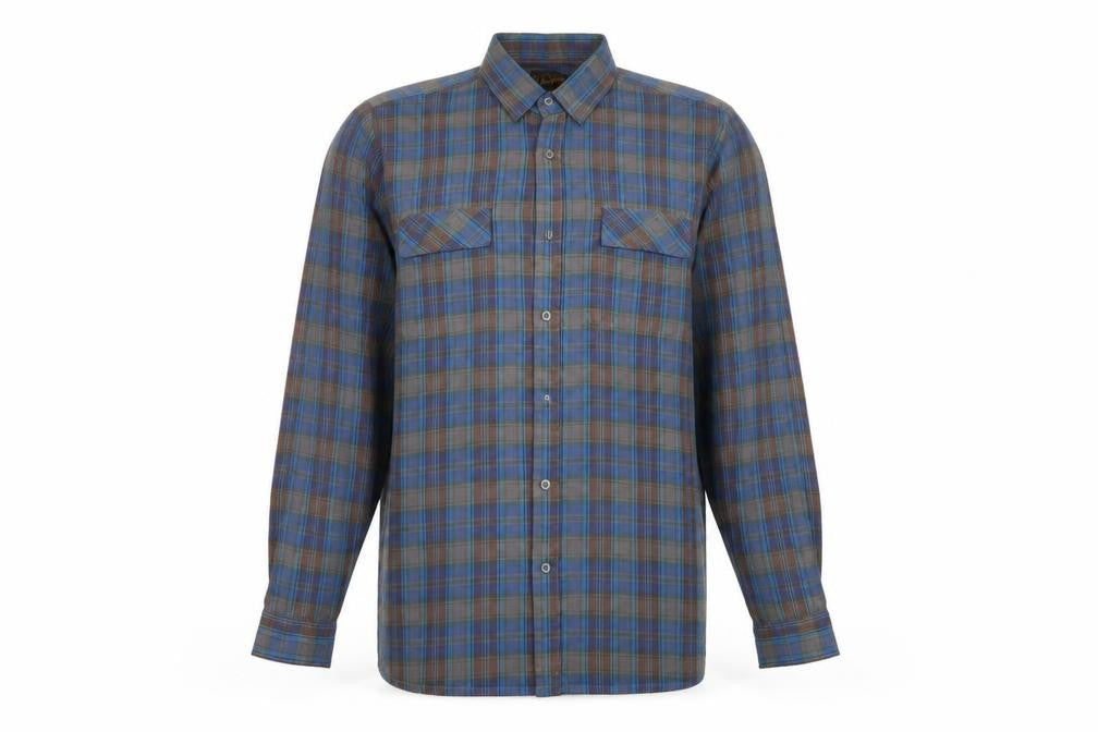 Super Champion Mens Blue Check   Button-Up Size L