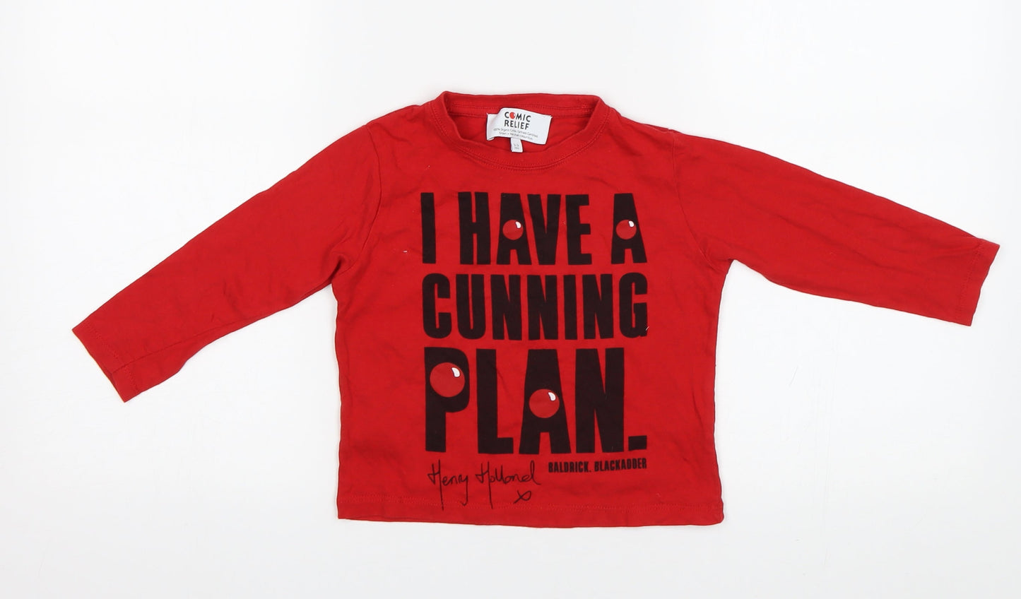 Comic Relief Girls Red   Basic Polo Size 2-3 Years