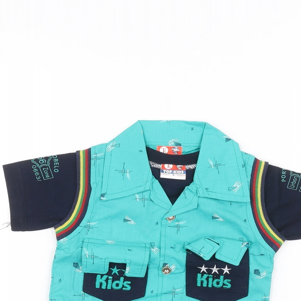 top kids Baby Blue   Basic Polo Size 0-3 Months