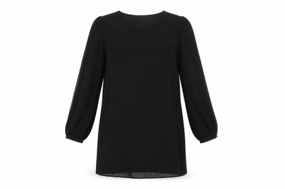 Front view of Atmosphere women’s black basic t-shirt, size UK 10
