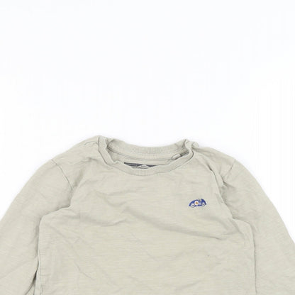 Close-up detail of Next girls’ brown basic t-shirt, size 2-3, years