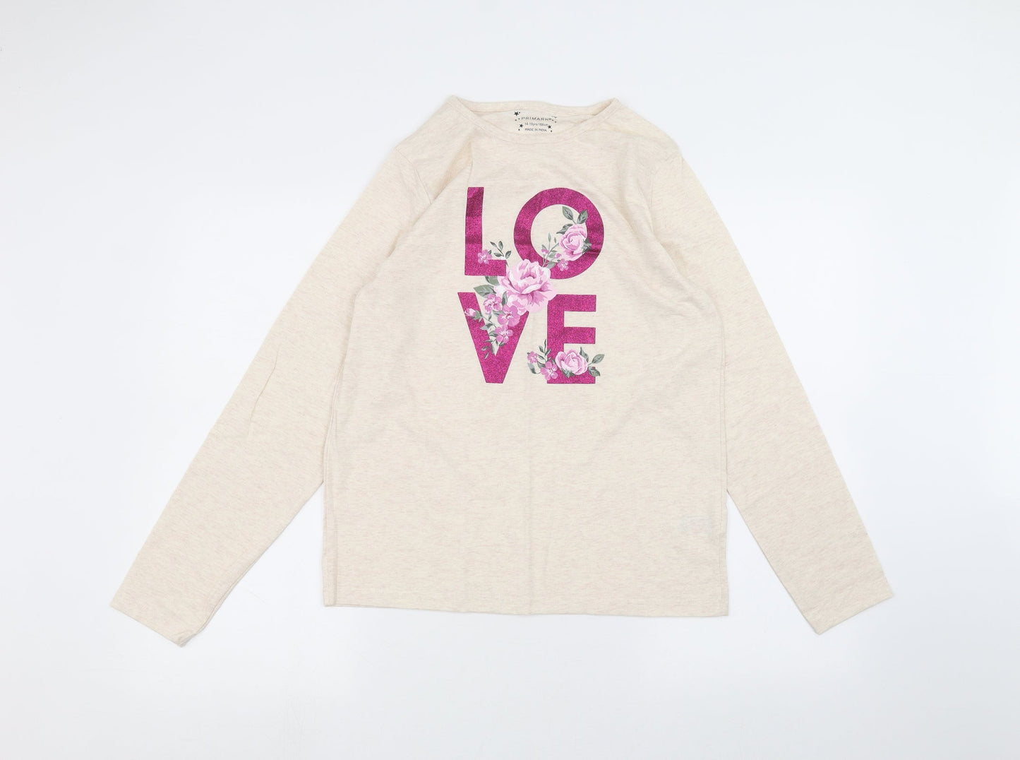 Primark Girls White   Pullover T-Shirt Size 14-15 Years
