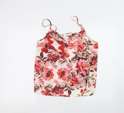 Preloved Primark Womens White Floral  Basic Blouse Size M - Front