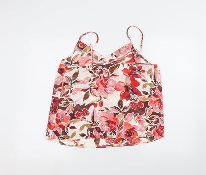 Preloved Primark Womens White Floral  Basic Blouse Size M - Back