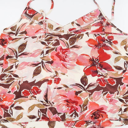 Preloved Primark Womens White Floral  Basic Blouse Size M - Label