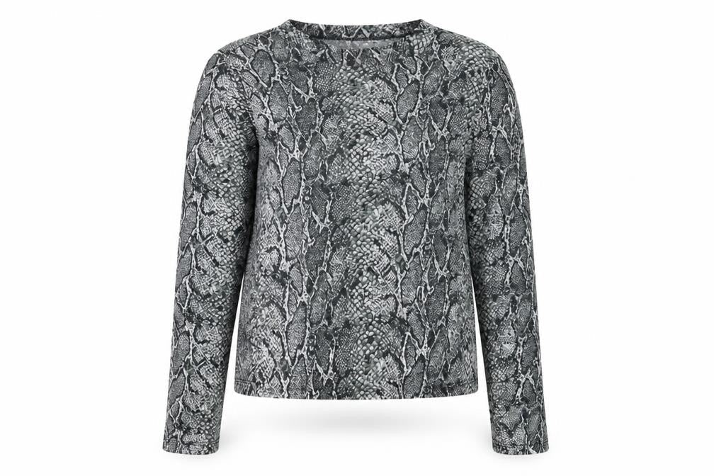Primark Womens Grey Animal Print  Basic Blouse Size 10