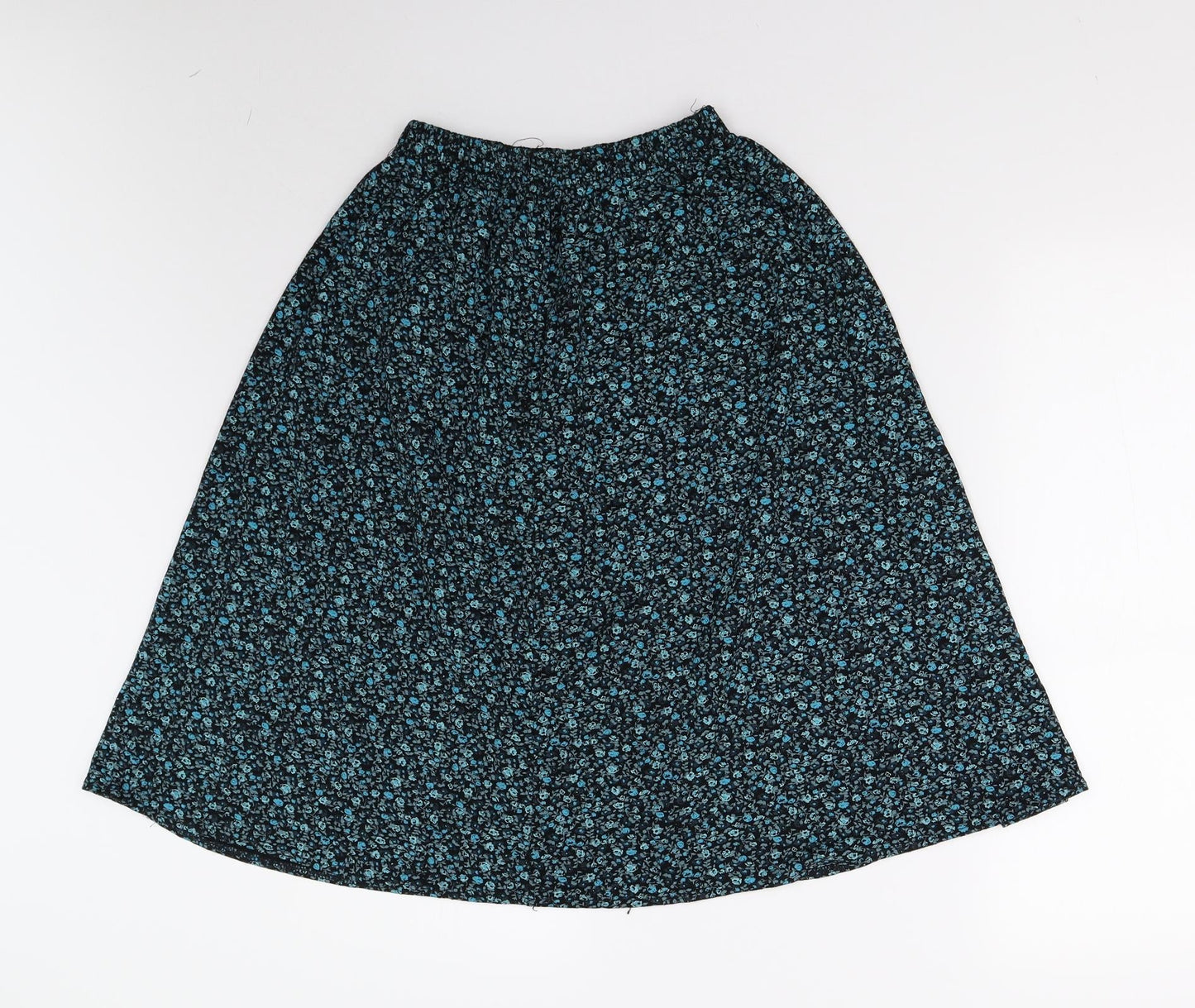Preworn Girls Blue Floral  Swing Skirt Size L