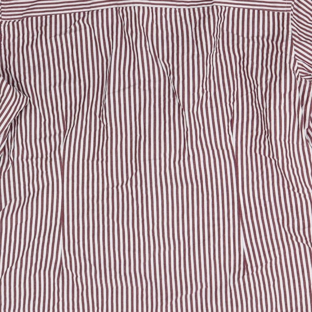 Matalan Mens Red Striped   Button-Up Size 16.5
