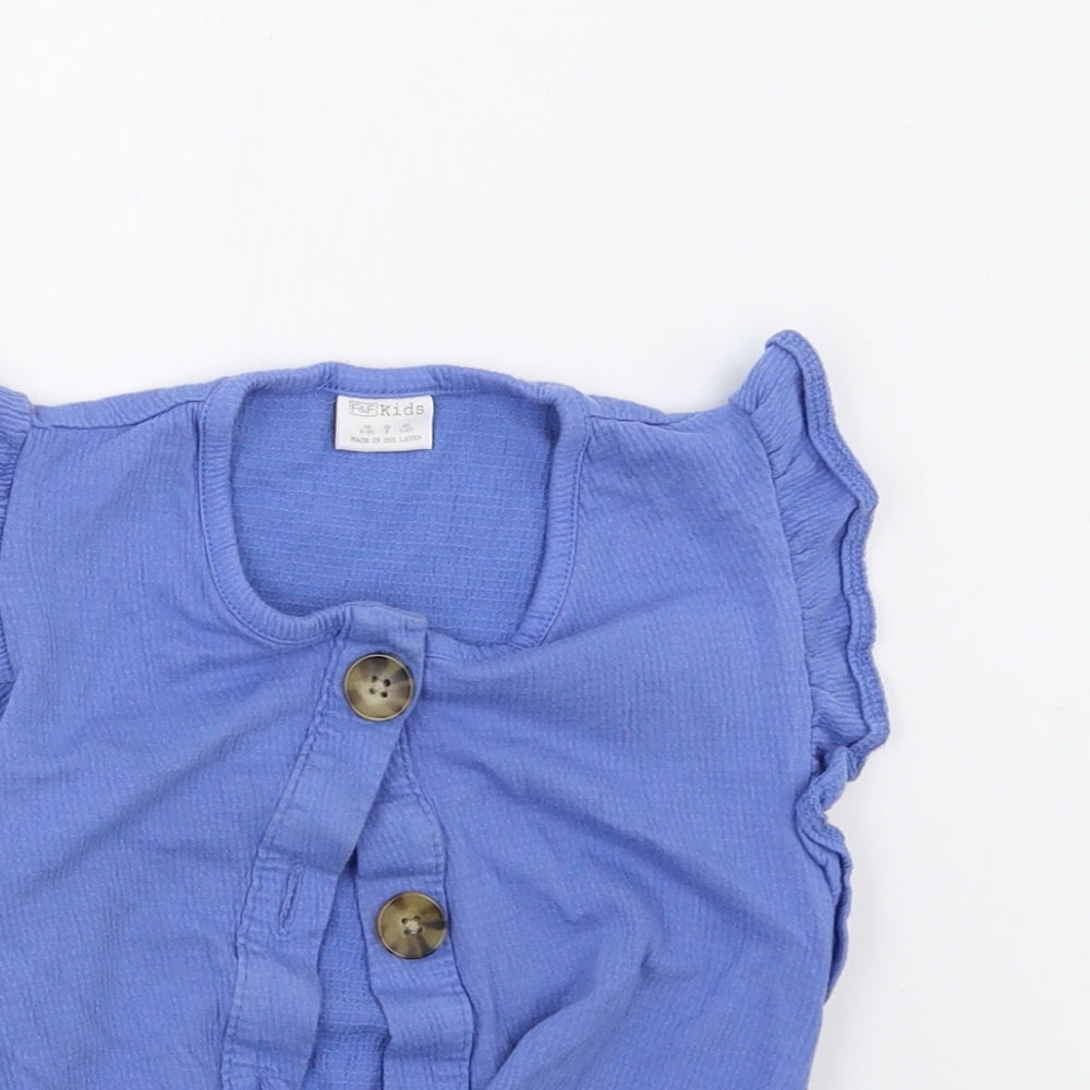 F&F Girls Blue   Basic Blouse Size 5-6 Years