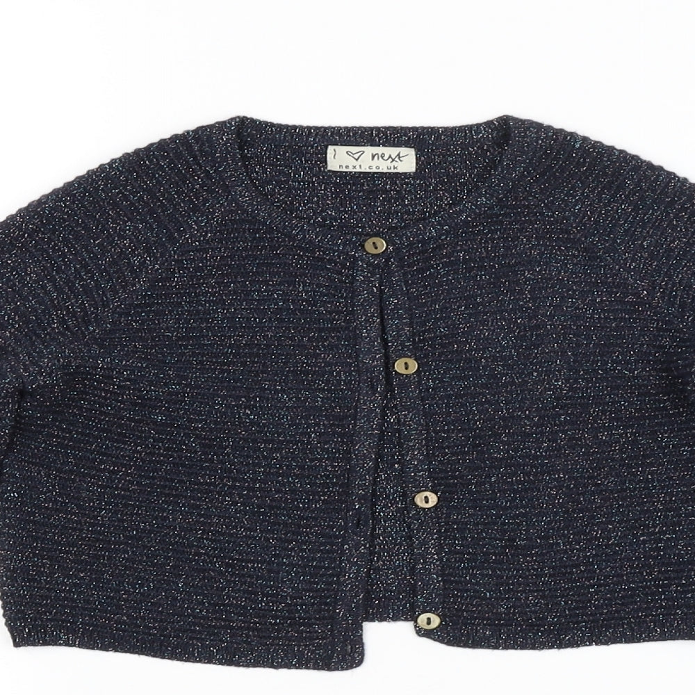 NEXT Girls Multicoloured Striped  Cardigan Jumper Size 7 Years