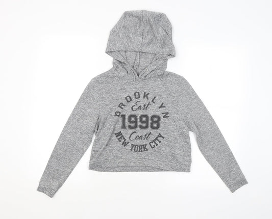 New Look Girls Grey   Pullover Hoodie Size 9 Years