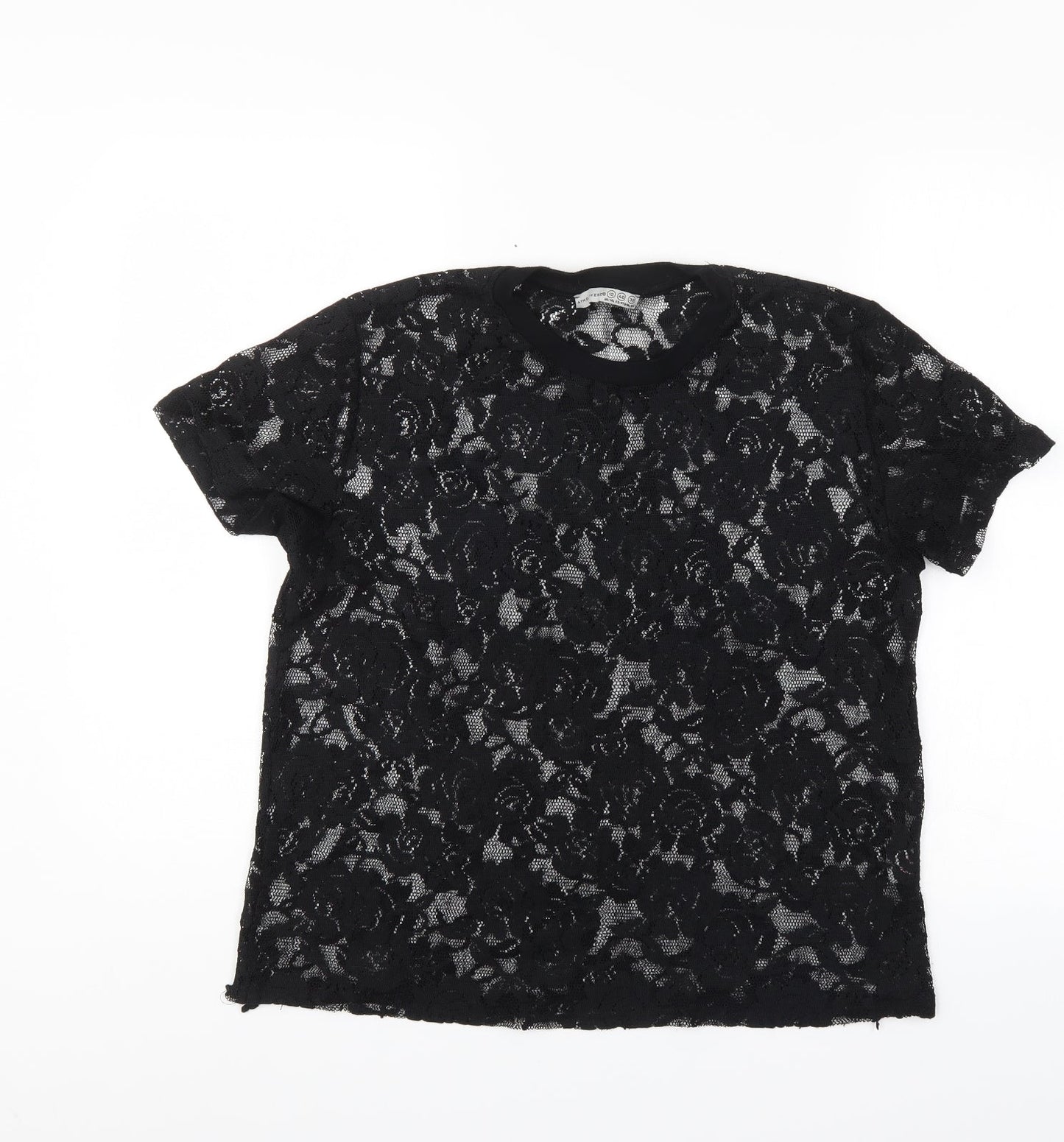 Atmosphere Womens Black Floral  Basic Blouse Size 12