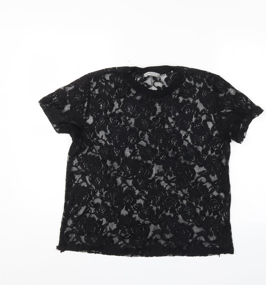 Atmosphere Womens Black Floral  Basic Blouse Size 12