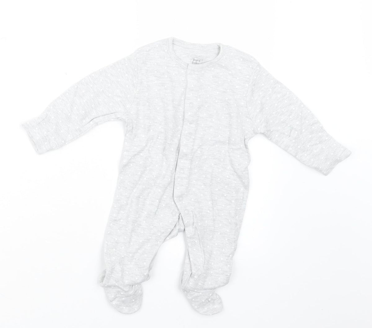 Pure Baby Boys Grey Geometric  Babydoll One Piece Size 3-6 Months