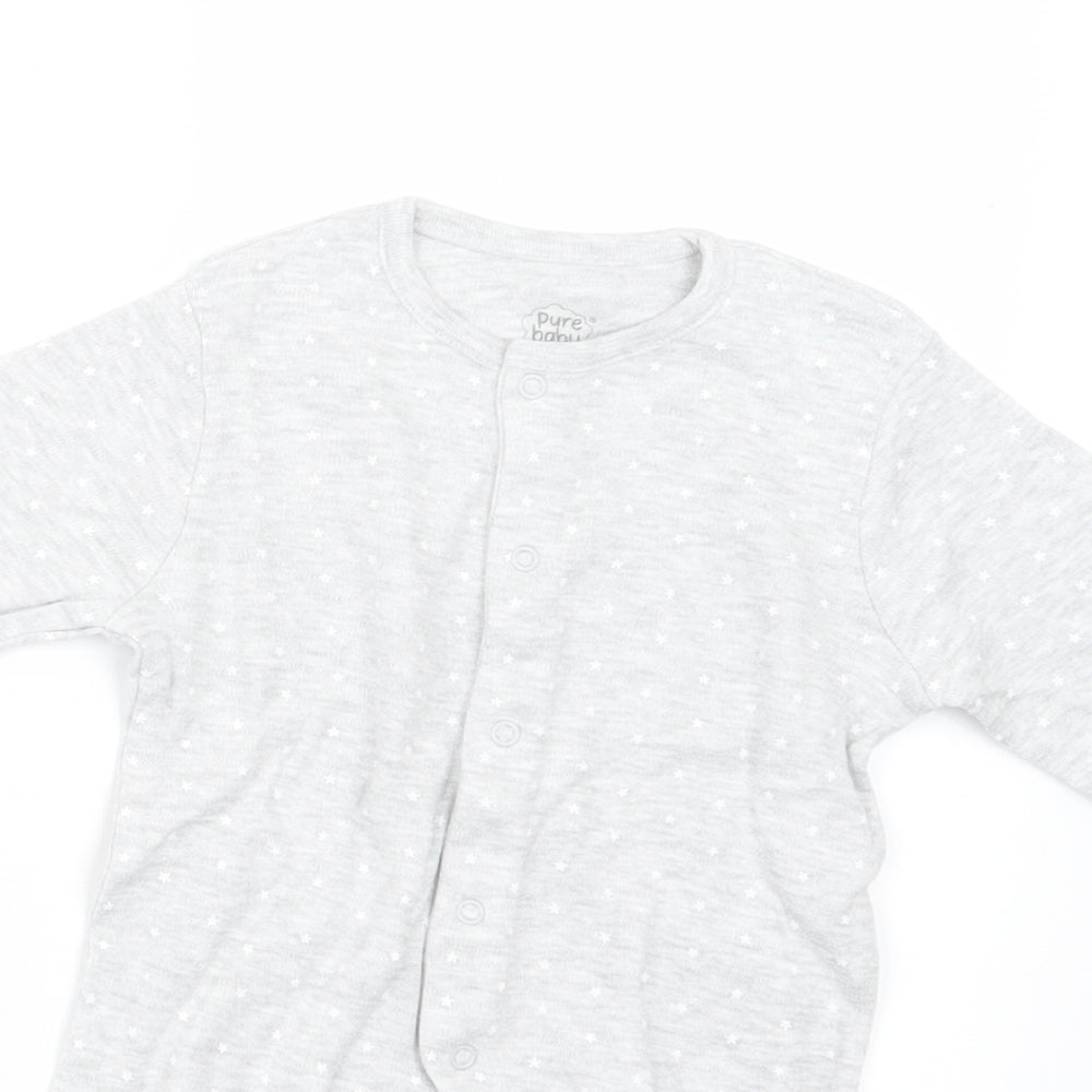 Pure Baby Boys Grey Geometric  Babydoll One Piece Size 3-6 Months