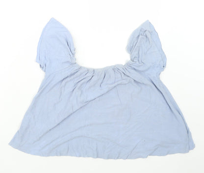 Additional front view of Atmosphere women’s blue basic t-shirt, size UK 12