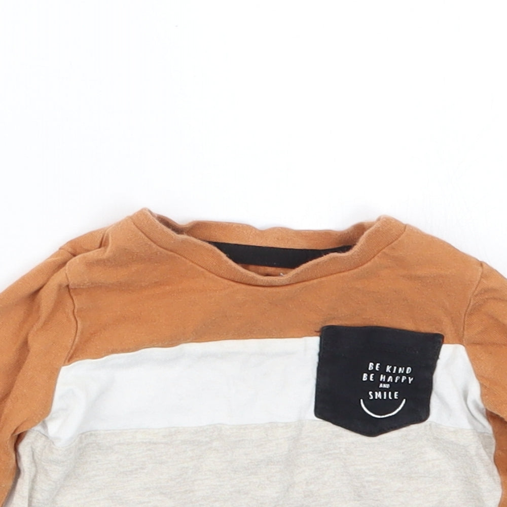 F&F Boys Beige   Basic T-Shirt Size 6-9 Months