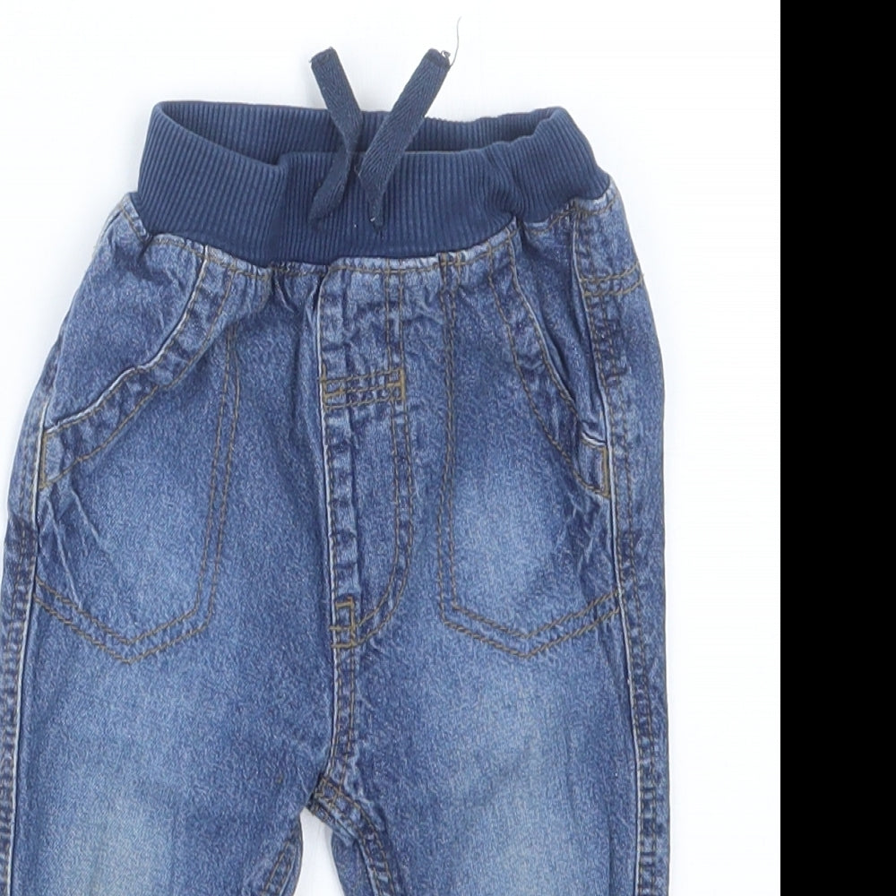 George Boys Blue  Denim Cargo Jeans Size 6-9 Months