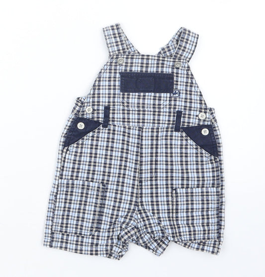 BHS Boys Blue Check  Dungaree Outfit/Set Size 3-6 Months