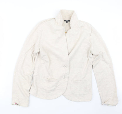 Additional front view of Papaya women’s beige jacket, size UK 14