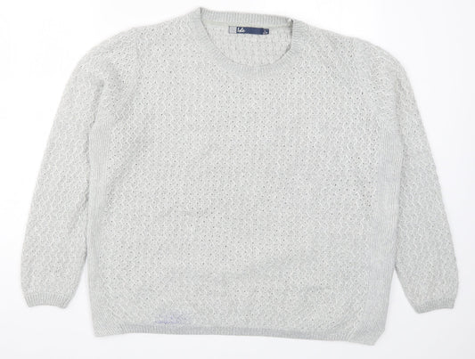 Isle Womens Grey  Knit Pullover Jumper Size 18
