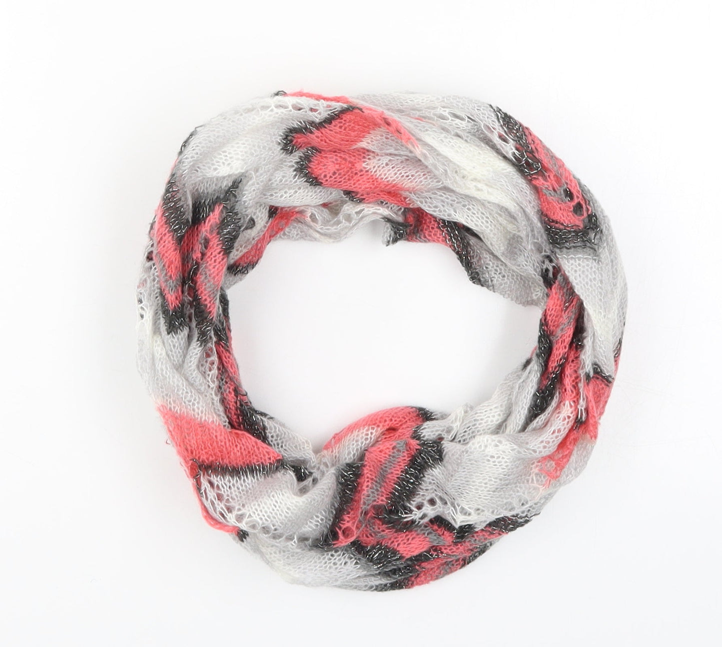Preworn Womens Pink Striped   Scarf   - Zig Zag