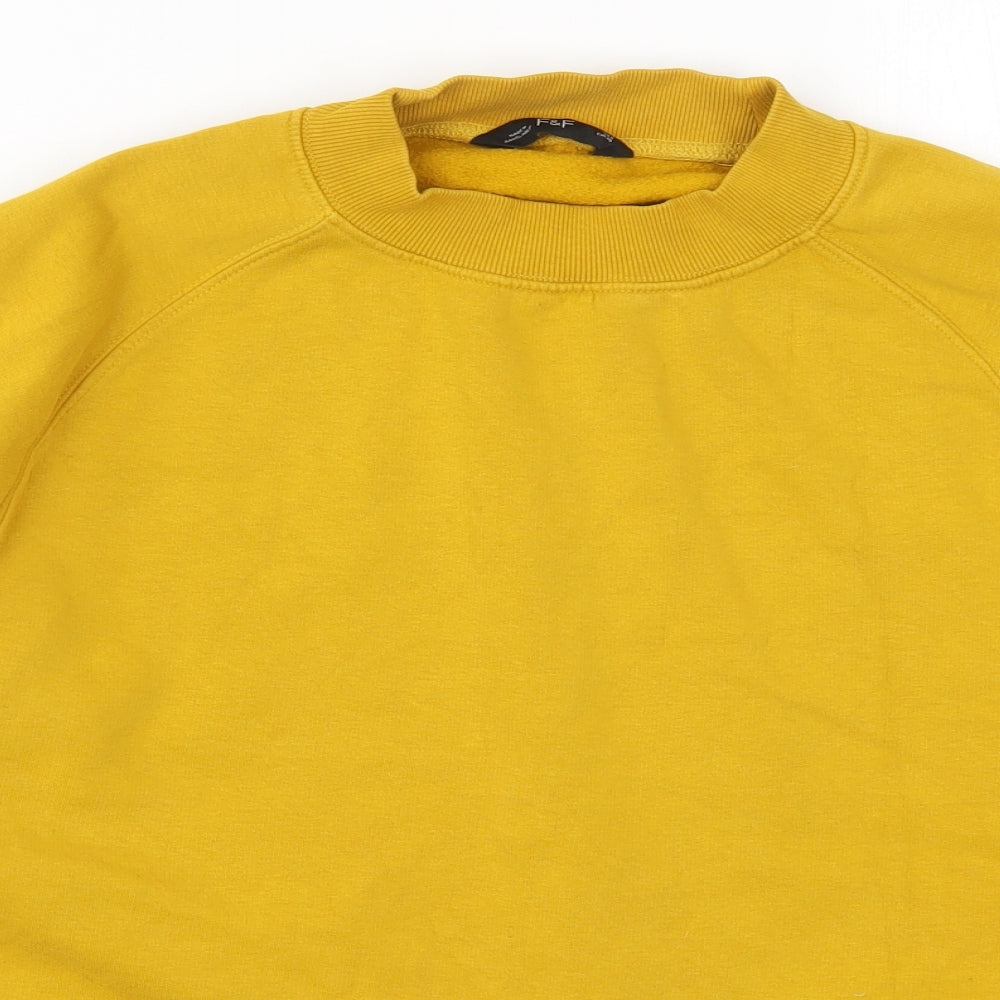 F&F Womens Yellow   Pullover Sweatshirt Size 10