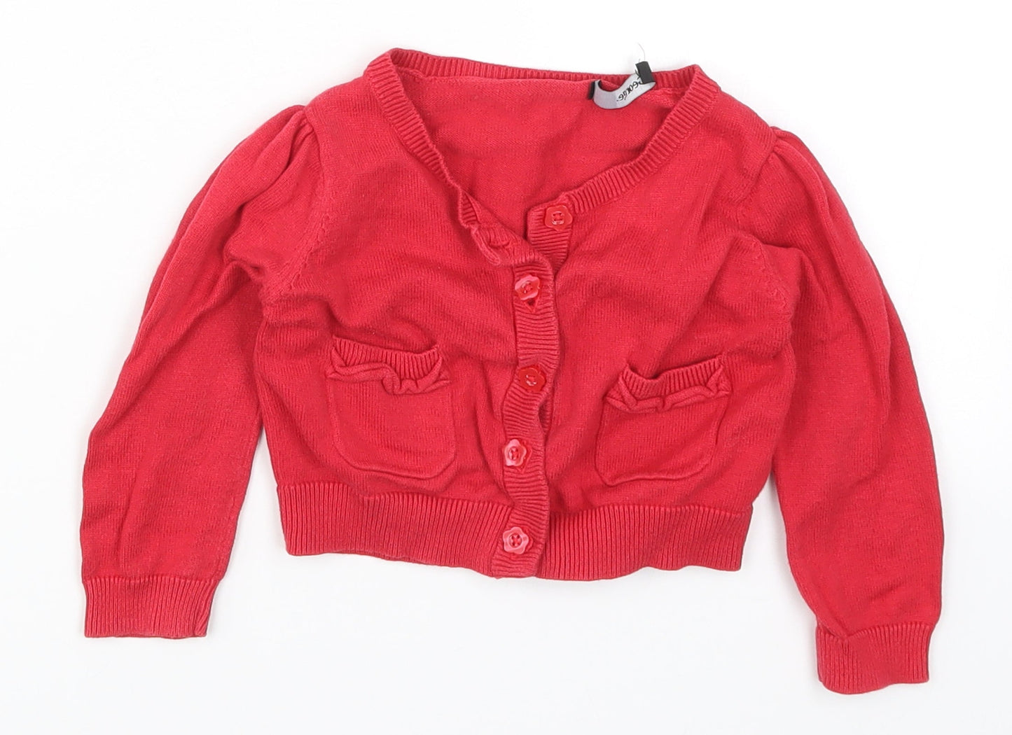 George Boys Red  Knit Cardigan Jumper Size 12-13 Years