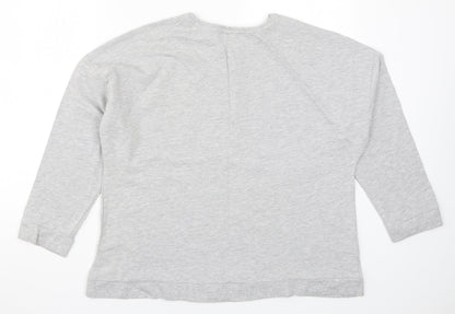 Be You Womens Grey Floral  Pullover Sweatshirt Size 16