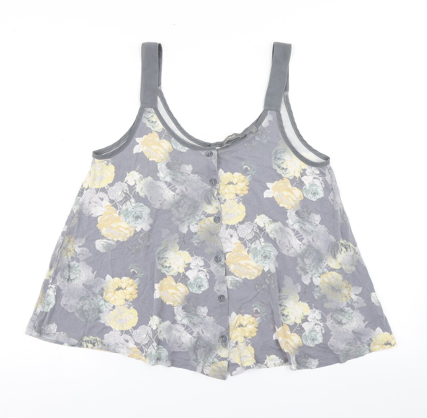 NEXT Womens Grey Floral  Basic Tank Size 12