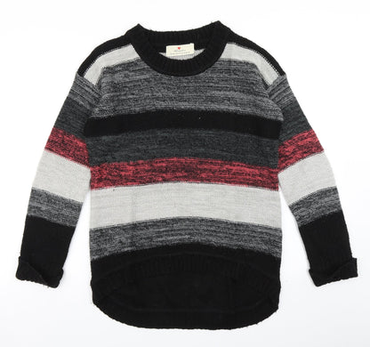 Additional front view of Atmosphere women’s black striped knit jumper, size S