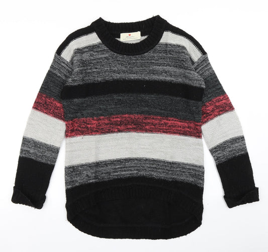 Atmosphere Womens Black Striped Knit Pullover Jumper Size S