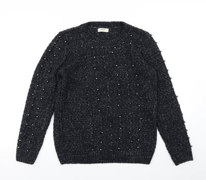 Additional front view of Papaya women’s black knit jumper, size S