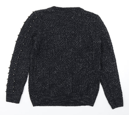 Back view of Papaya women’s black knit jumper, size S