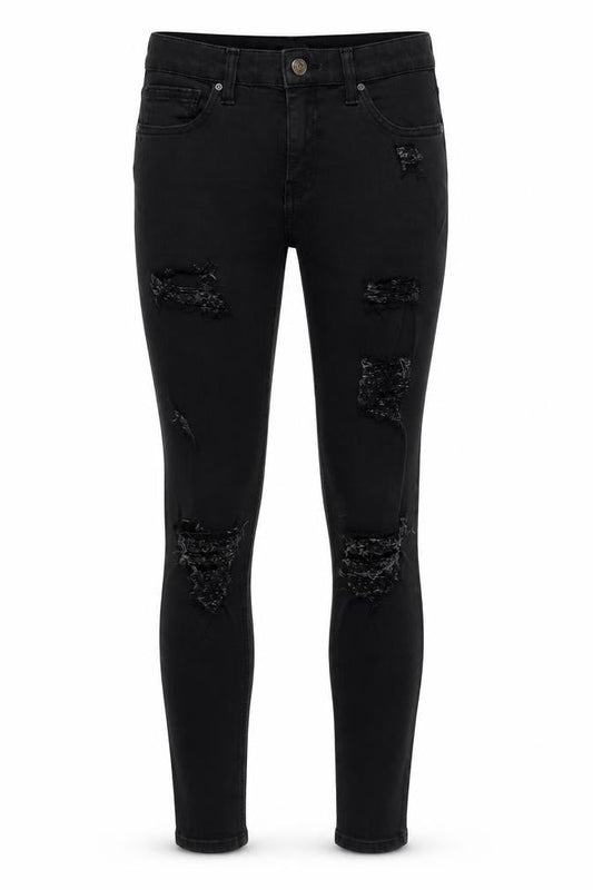 Topshop Womens Black  Denim Skinny Jeans Size 30 in L32 in