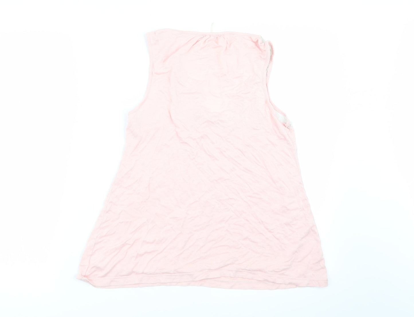 Asda George Womens Pink Solid  Top Pyjama Top Size 12