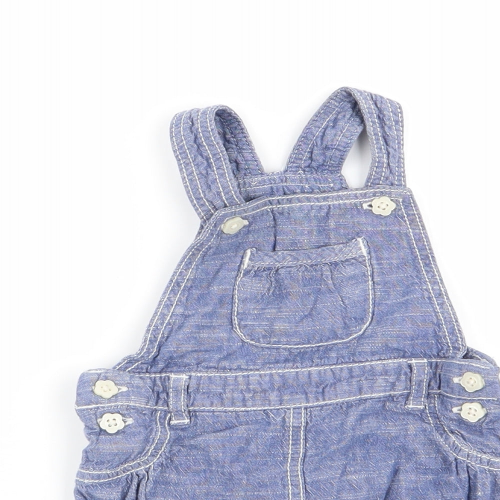 Asda George Girls Blue   Pinafore/Dungaree Dress  Size 9-12 Months