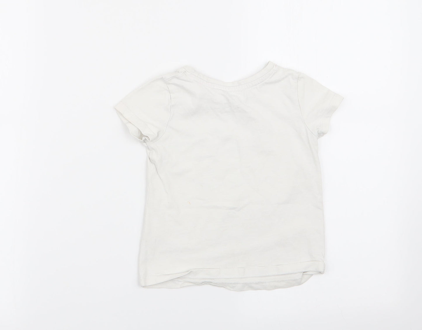 Nutmeg Girls White   Basic T-Shirt Size 2-3 Years