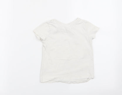 Back view of Nutmeg girls’ white basic t-shirt, size 2-3, years