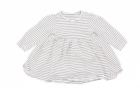 M&S Girls Multicoloured Striped  Fit & Flare  Size 9-12 Months