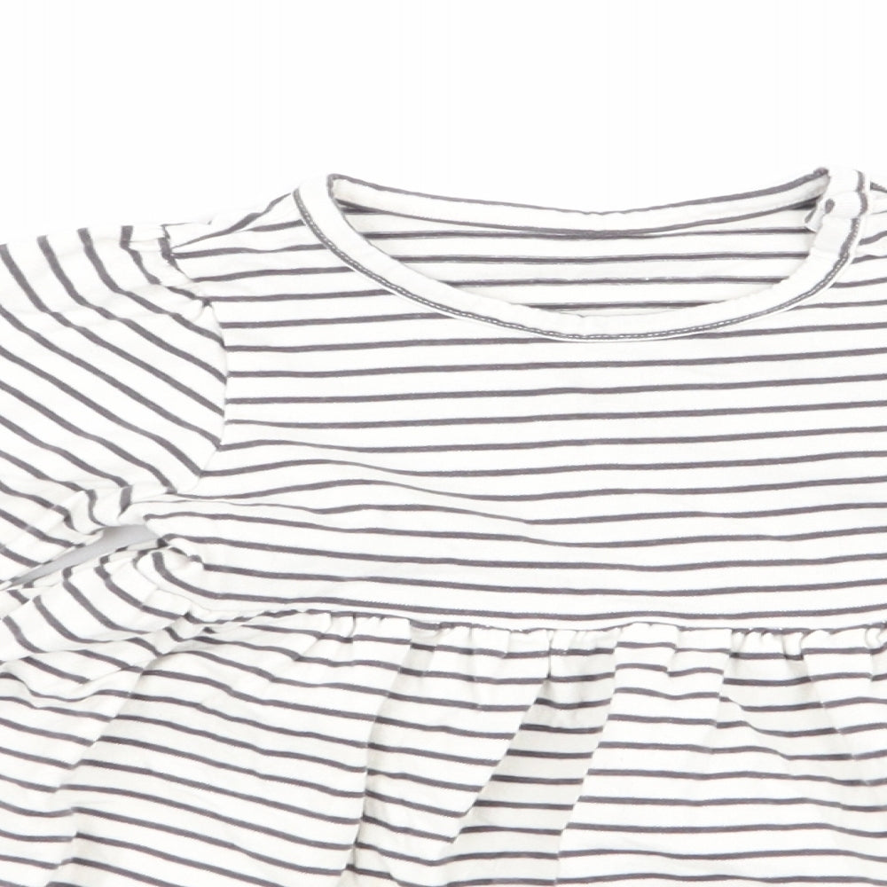M&S Girls Multicoloured Striped  Fit & Flare  Size 9-12 Months